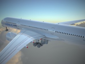 Airbus A350 900 with interior 3D-Modell