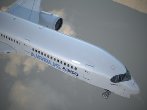 Airbus A350 900 with interior 3D-Modell