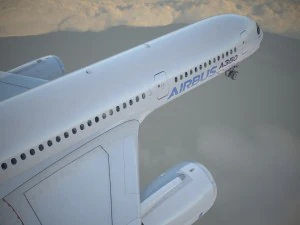 Airbus A350 900 con interni Modello 3D
