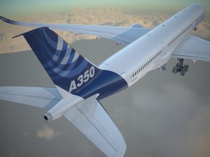 Airbus A350 900 with interior 3D-Modell