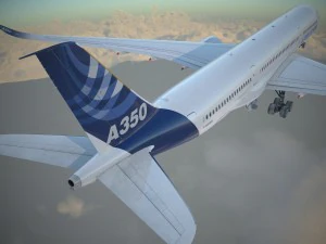 Airbus A350 900 con interni Modello 3D
