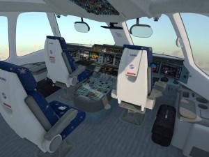 Airbus A350 900 with interior 3D-Modell