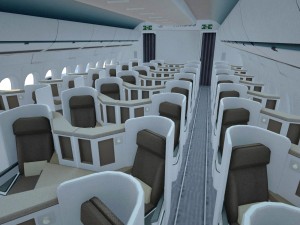 Airbus A350 900 with interior 3D-Modell
