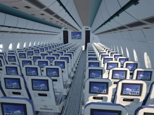 Airbus A350 900 with interior 3D-Modell