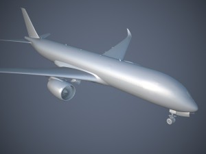Airbus A350 900 with interior 3D-Modell