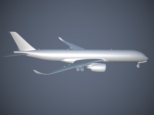 Airbus A350 900 with interior 3D-Modell