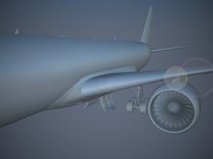 Airbus A350 900 with interior 3D-Modell