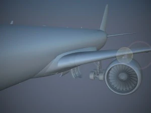 Airbus A350 900 con interni Modello 3D