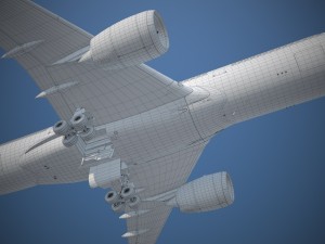 Airbus A350 900 with interior 3D-Modell
