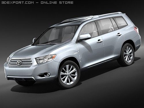 Toyota Highlander Hybrid 2009 Modelo 3D .c4d .max .obj .3ds .fbx .stl .blend 