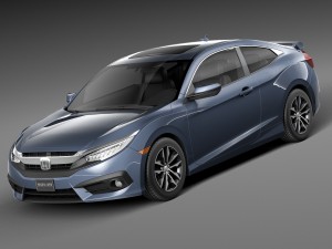 Honda Civic Coupe Led 2017 3D Model