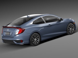 Honda Civic Coupe Led 2017 3D 模型