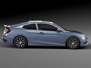 Honda Civic Coupe Led 2017 3D 模型