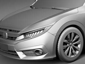Honda Civic Coupe Led 2017 3D 模型