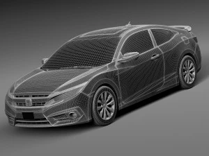 होंडा सिविक कूप एलईडी 2017 3D मॉडल