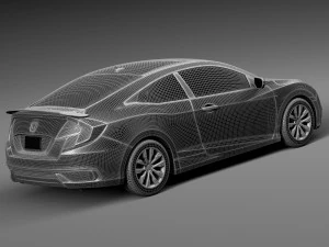 होंडा सिविक कूप एलईडी 2017 3D मॉडल