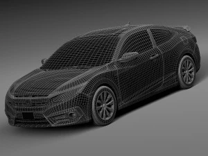 होंडा सिविक कूप एलईडी 2017 3D मॉडल