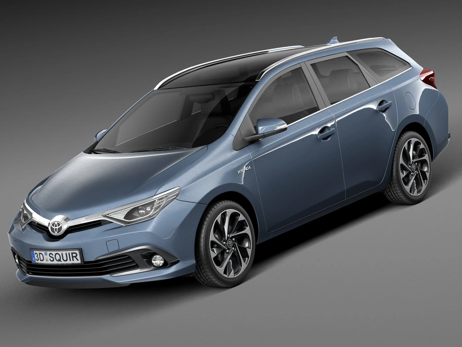 Toyota Auris Touring Sports 2016 3D Model .c4d .max .obj .3ds .fbx .stl .blend