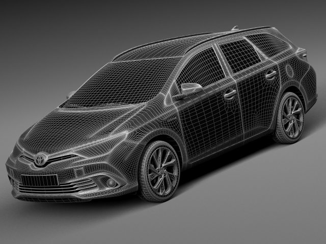 Toyota Auris Touring hybride 2016 Modèle 3D
