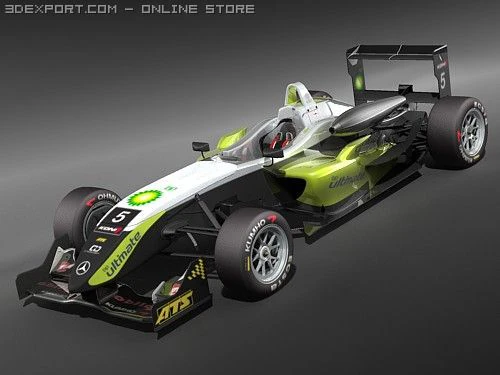 Formula 3 2008 f308 3D Model .c4d .max .obj .3ds .fbx .stl .blend 