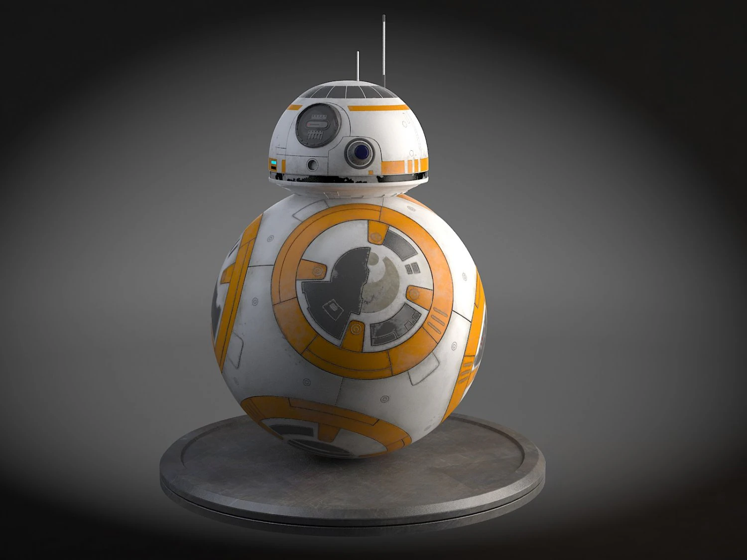 Star Wars Tech Droid BB8 3D Model .c4d .max .obj .3ds .fbx .stl .blend