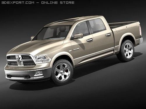 Dodge Ram 1500 Crew Cab 2009 3D Model .c4d .max .obj .3ds .fbx .stl .blend 