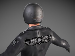 Classic Biker Harley Rider 3D Model