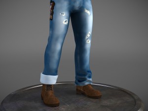 Classic Biker Harley Rider 3D Model
