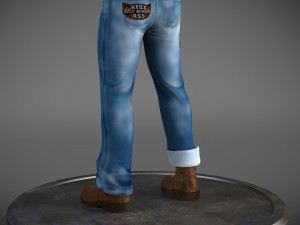 Classic Biker Harley Rider 3D Model