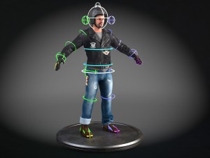 Classic Biker Harley Rider 3D Model