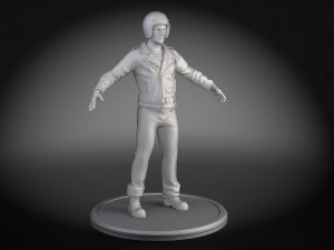 Classic Biker Harley Rider 3D Model