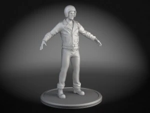 Classic Biker Harley Rider 3D Model