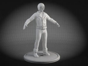 Classic Biker Harley Rider 3D Model
