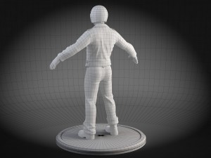 Classic Biker Harley Rider 3D Model