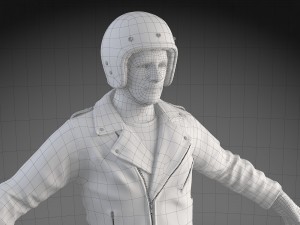 Classic Biker Harley Rider 3D Model