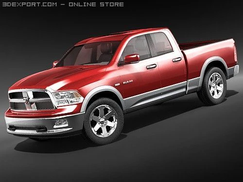 Dodge Ram 2009 Double Cab midpoly 3D Model .c4d .max .obj .3ds .fbx .stl .blend 