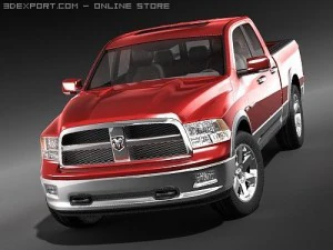 Dodge Ram 2009 Double Cab midpoly 3D Model