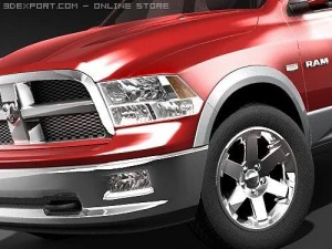 Dodge Ram 2009 Double Cab midpoly 3D Model
