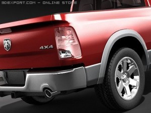 Dodge Ram 2009 Double Cab midpoly 3Dモデル