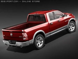 Dodge Ram 2009 Double Cab midpoly 3D Model