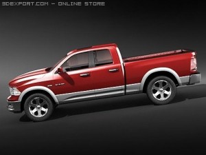 Dodge Ram 2009 Double Cab midpoly 3Dモデル