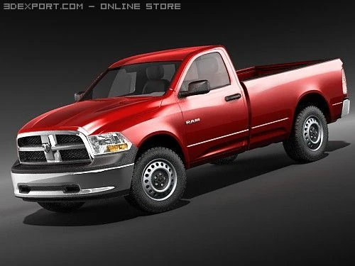 Dodge Ram 2009 Regular Cab 3D Model .c4d .max .obj .3ds .fbx .stl .blend 