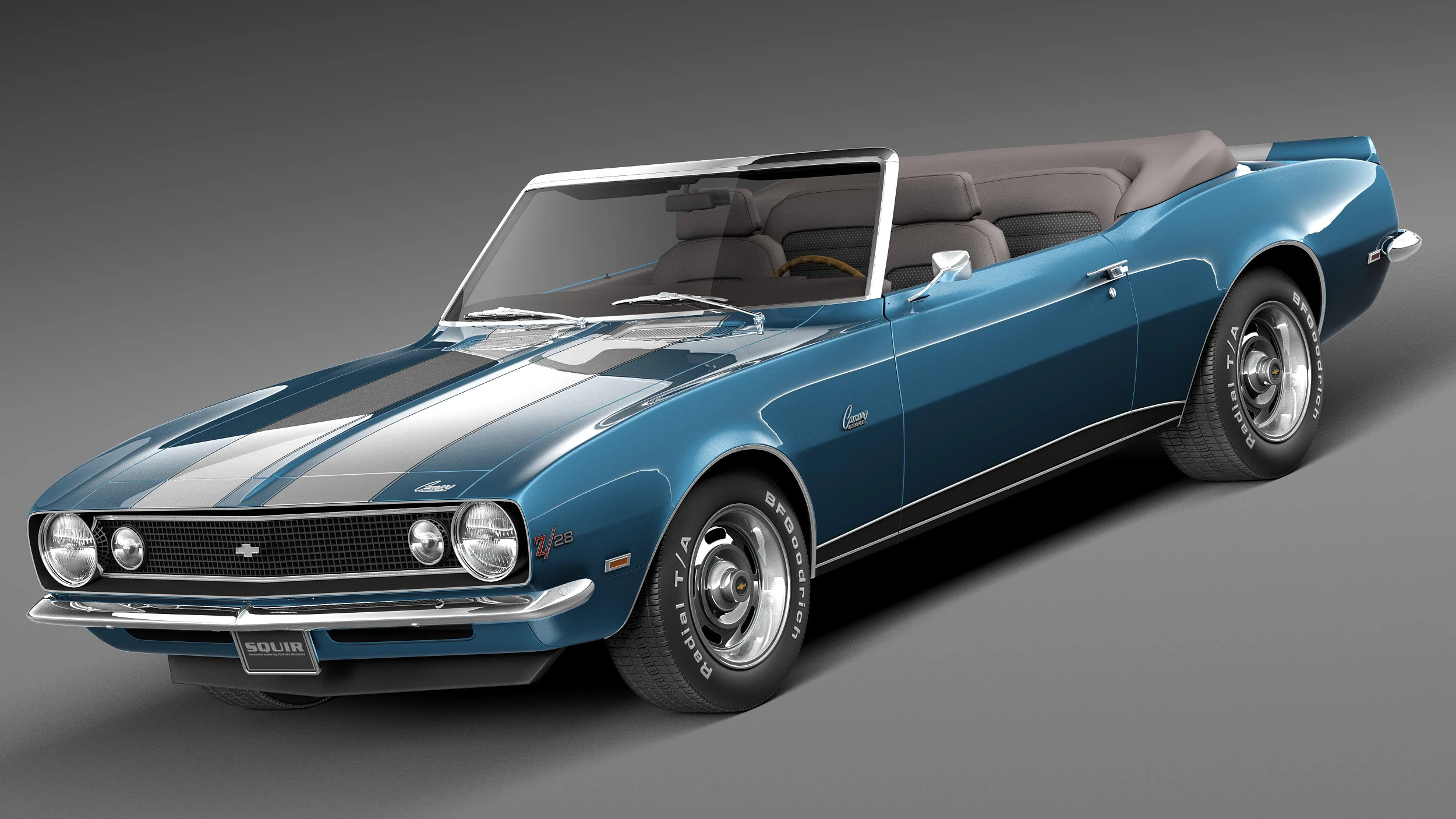 Chevrolet Camaro Z28 Convertible 1967 3D Model .c4d .max .obj .3ds .fbx .stl .blend