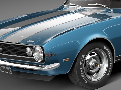 Chevrolet Camaro Z28 Convertible 1967 3D Model