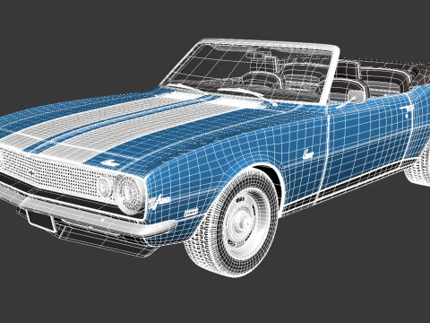Chevrolet Camaro Z28 Convertible 1967 3D Model