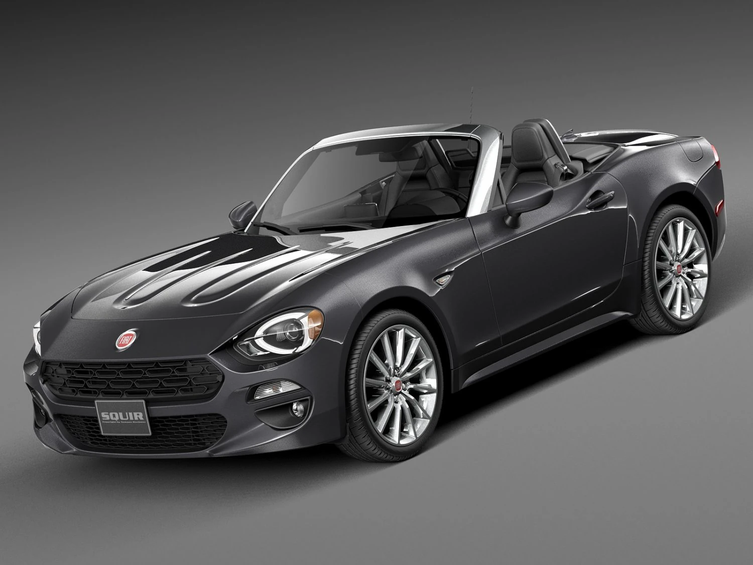 Fiat 124 Spider 2017 3D Model .c4d .max .obj .3ds .fbx .stl .blend 