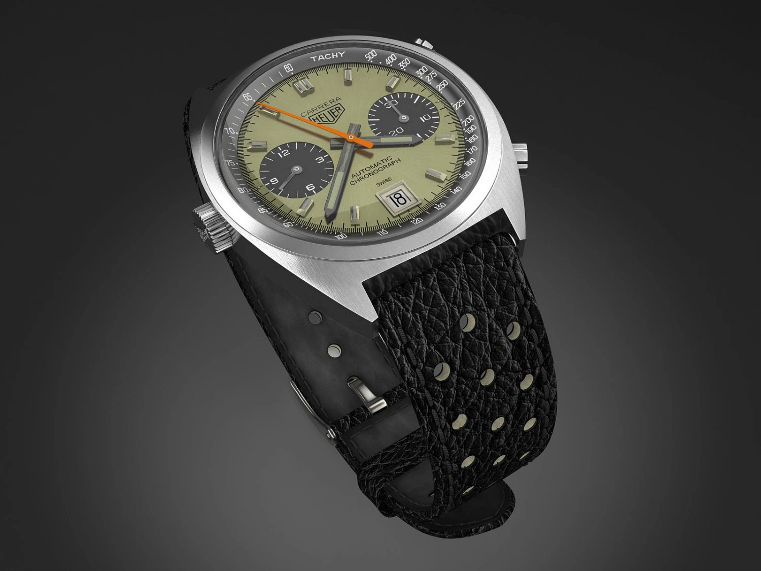Tag Heuer Carrera 1972 3D Model .c4d .max .obj .3ds .fbx .stl .blend 