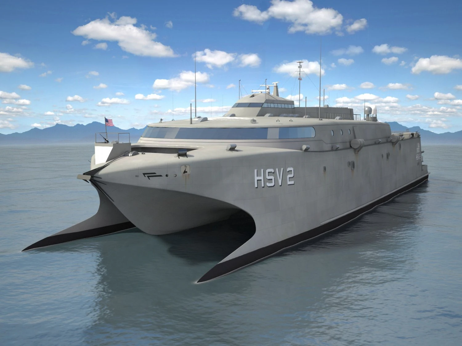 US Navy HSV-2 Swift Ship 3D Model .c4d .max .obj .3ds .fbx .stl .blend 