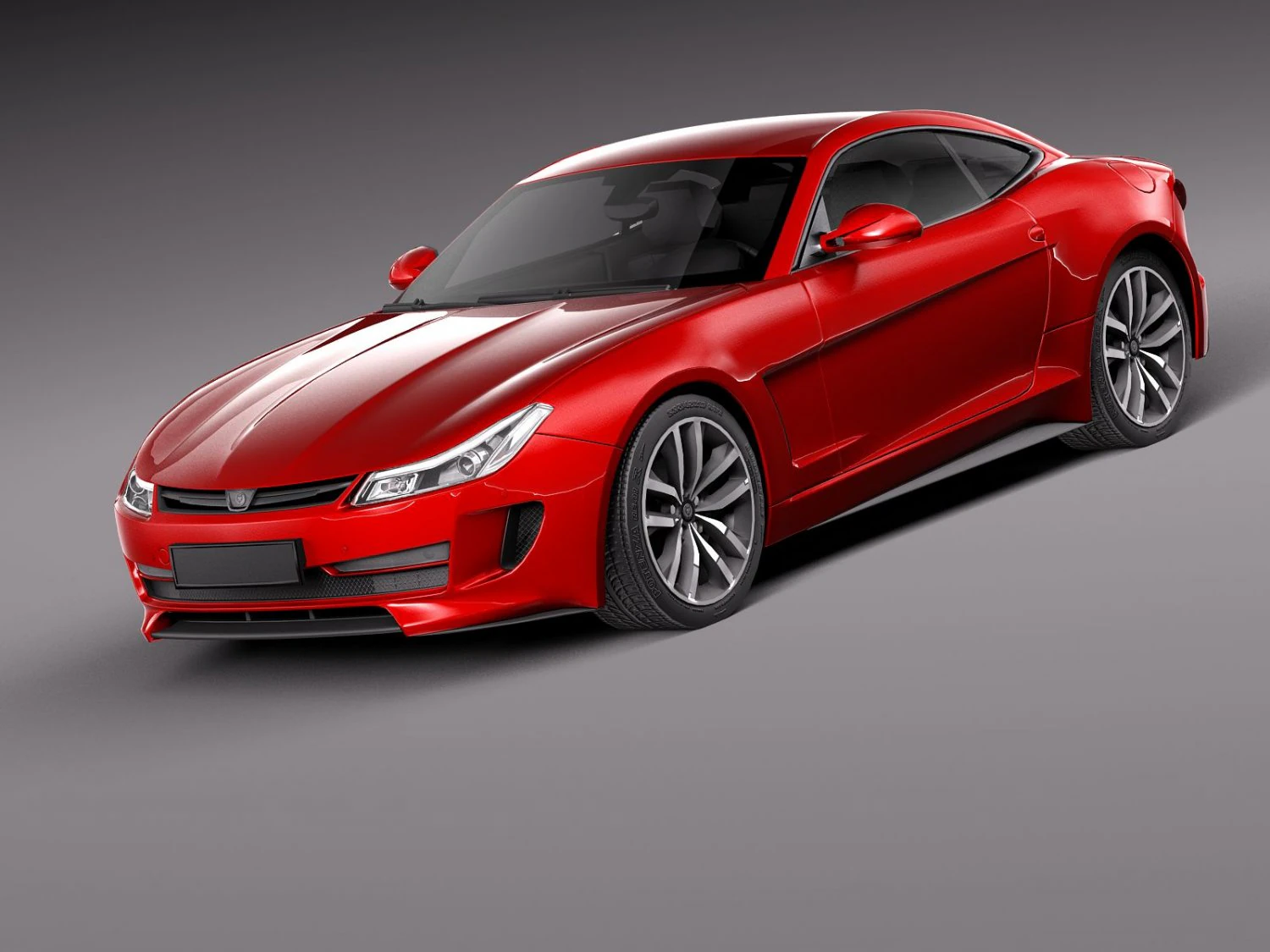 Generic Coupe 2015 Lowpoly 3D Model .c4d .max .obj .3ds .fbx .stl .blend