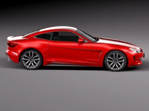 Generic Coupe 2015 Lowpoly 3D Model